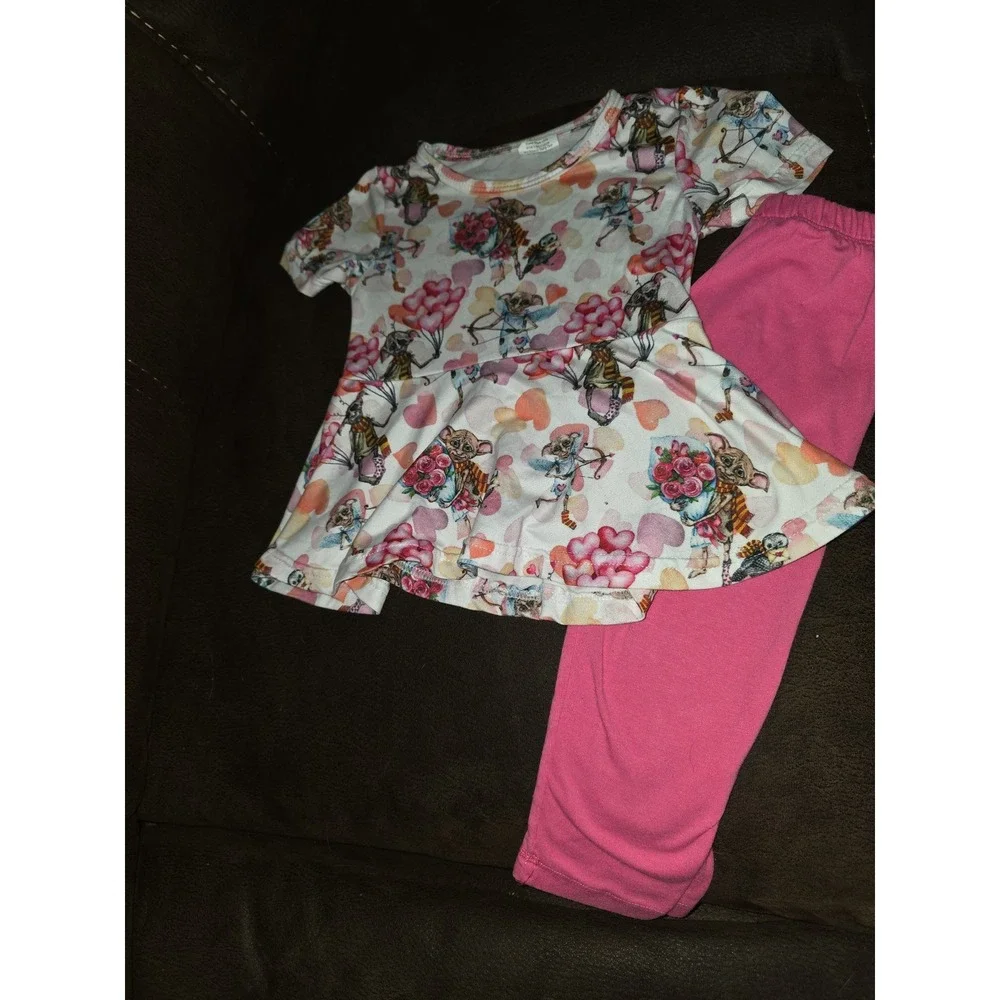 Boutique Harry Potter house elf dobby hearts balloons hedwig top leggings 2t
